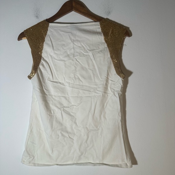Elegant White and Gold Women's Top - Picture 5 of 11